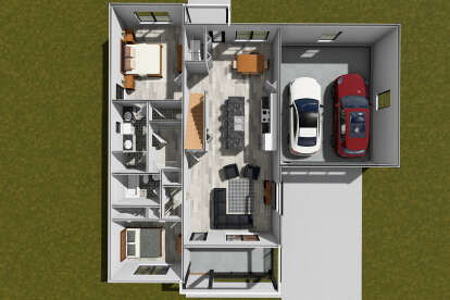 Overhead First Floor for House Plan #4848-00533