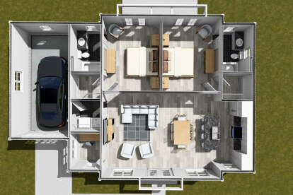 Overhead First Floor for House Plan #4848-00534