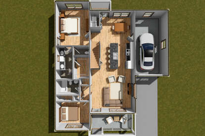 Overhead First Floor for House Plan #4848-00536