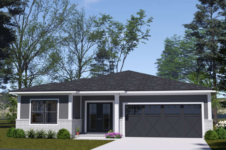 House Plan House Plan #34575 Angled Front Elevation