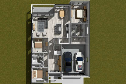 Overhead First Floor for House Plan #4848-00537