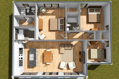 Overhead First Floor for House Plan #4848-00538