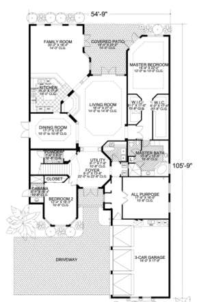 Floorplan 1 for House Plan #168-00052