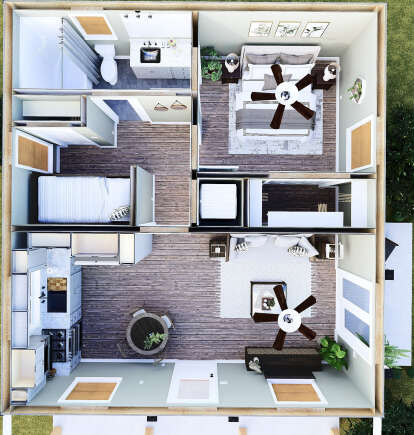 Overhead First Floor for House Plan #1776-00171