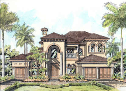 Florida House Plan #168-00054 Elevation Photo