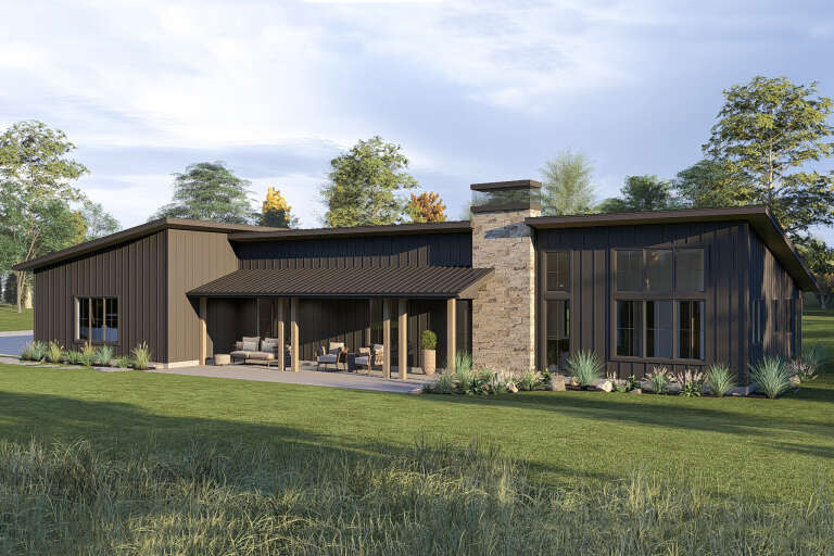 House Plan House Plan #34600 Angled Front Elevation