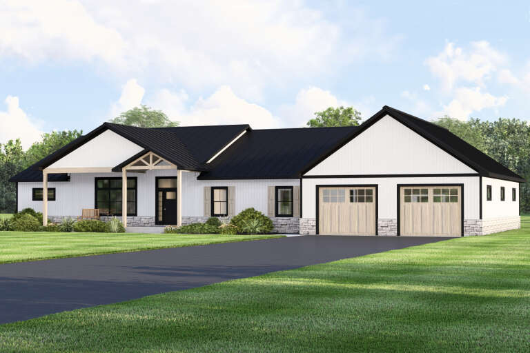House Plan House Plan #34602 Angled Front Elevation