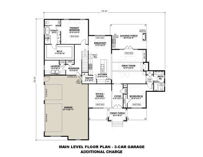 Main Floor w/ Optional 3 Car Garage for House Plan #7568-00052