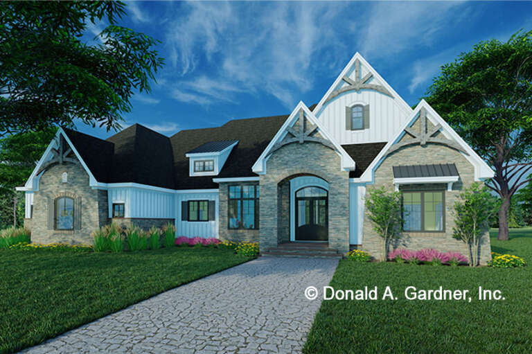 House Plan House Plan #34609 Angled Front Elevation