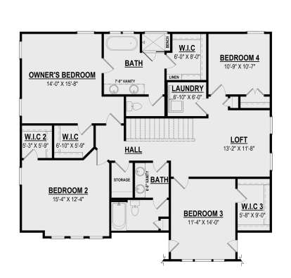 Second Floor for House Plan #6261-00078