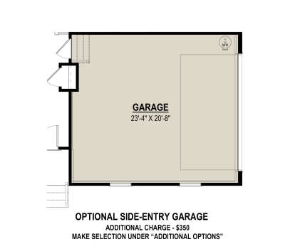 Optional 2 Car Side Garage for House Plan #6261-00078