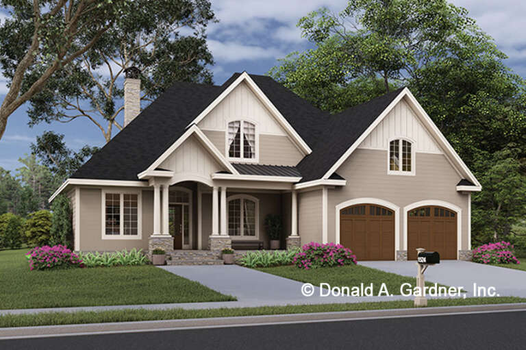 House Plan House Plan #34615 Angled Front Elevation