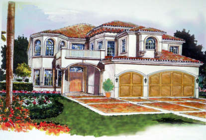 Florida House Plan #168-00055 Elevation Photo