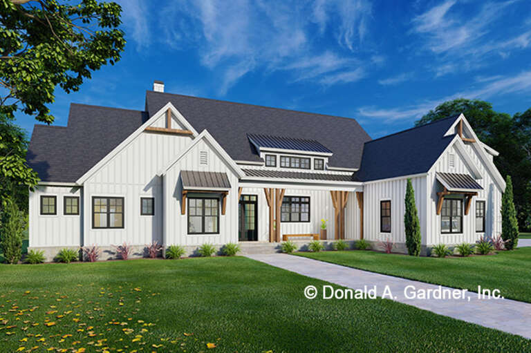 House Plan House Plan #34620 Angled Front Elevation