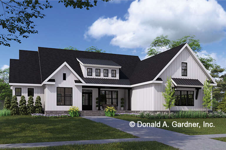 House Plan House Plan #34621 Angled Front Elevation