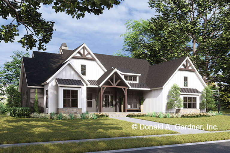 House Plan House Plan #34625 Angled Front Elevation