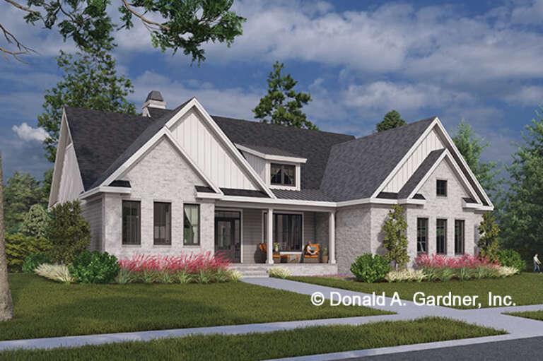 House Plan House Plan #34627 Angled Front Elevation
