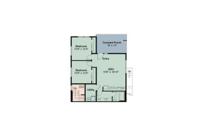 Main Floor - Unit B for House Plan #035-01210