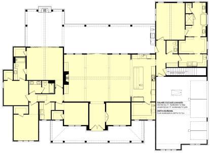 Main Floor w/ Basement Stairs Location for House Plan #041-00413