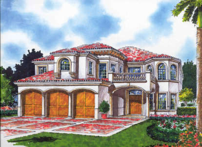 Mediterranean House Plan #168-00056 Elevation Photo