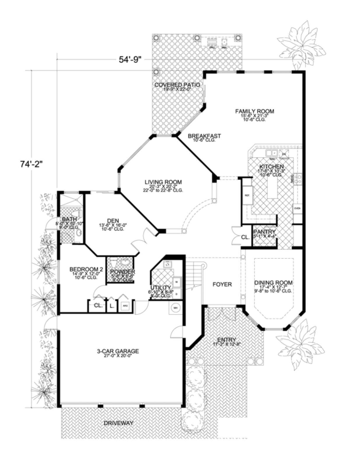 Floorplan 1 for House Plan #168-00056