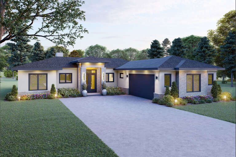 House Plan House Plan #34640 Angled Front Elevation