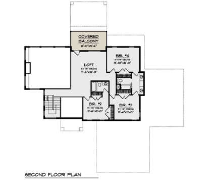 Second Floor for House Plan #1020-00418
