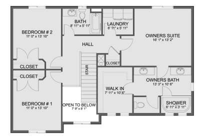 Second Floor for House Plan #2802-00463
