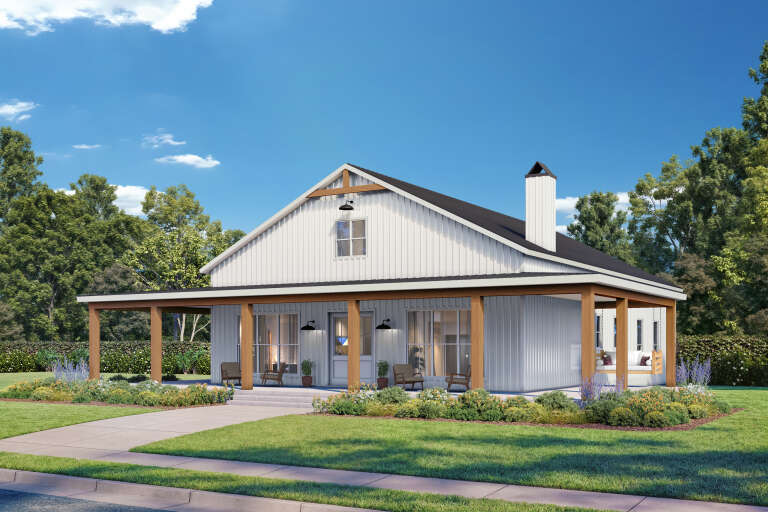 House Plan House Plan #34664 Angled Front Elevation