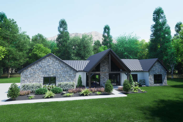House Plan House Plan #34669 Angled Front Elevation
