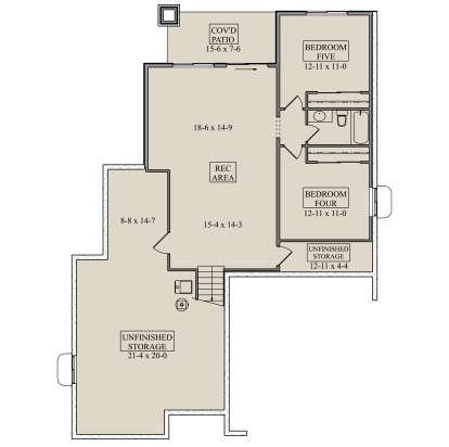 Basement for House Plan #5631-00297