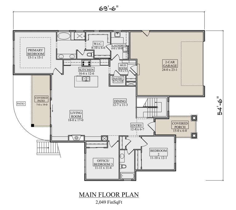 Modern Plan - 2,049 Square Feet, 3-6 Bedrooms, 2 Bathrooms | Floor Plan ...