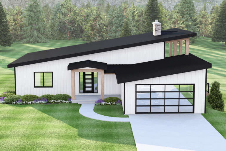 House Plan House Plan #34687 Angled Front Elevation