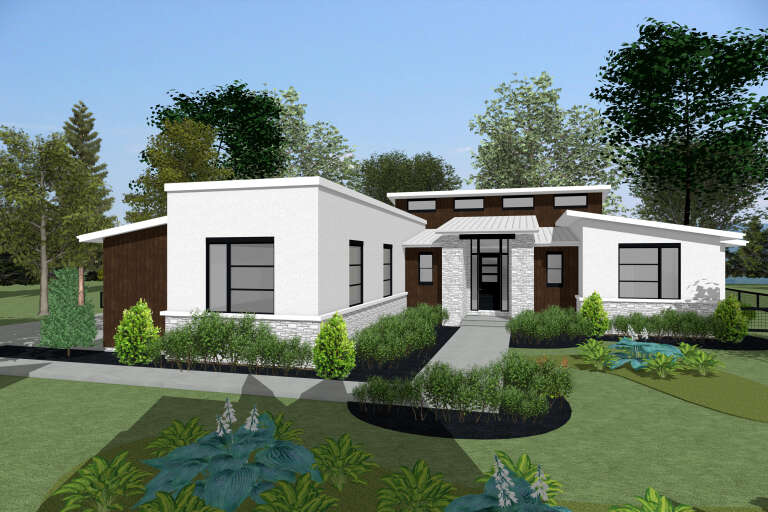 House Plan House Plan #34691 Angled Front Elevation