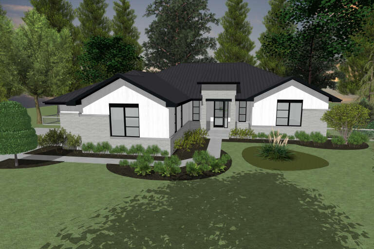 House Plan House Plan #34694 Angled Front Elevation