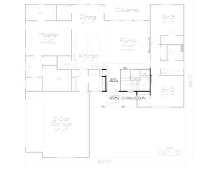 Basement Stairs Location for House Plan #402-01856