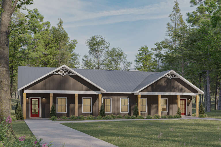 House Plan House Plan #34695 Angled Front Elevation