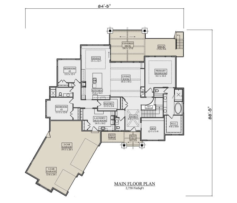 House Plan House Plan #34698 Drawing 1