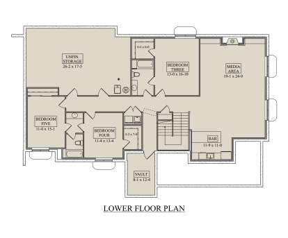 Basement for House Plan #5631-00306