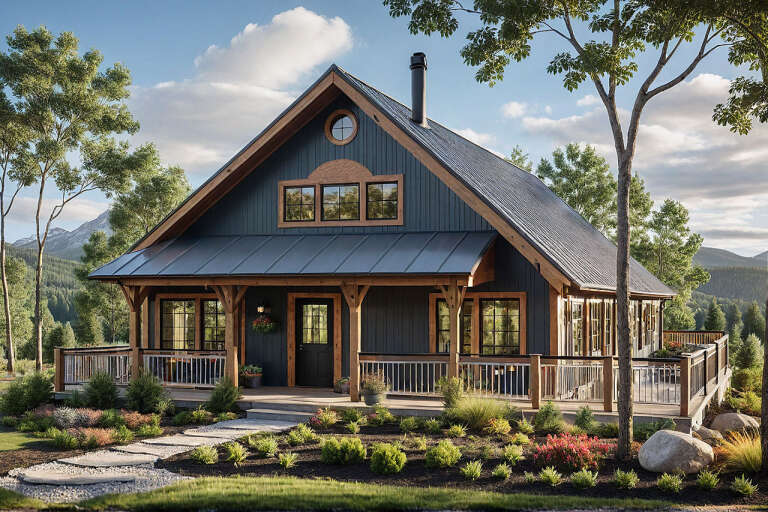 House Plan House Plan #34711 Angled Front Elevation
