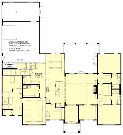 Main Floor w/ Basement Stairs Location for House Plan #041-00415