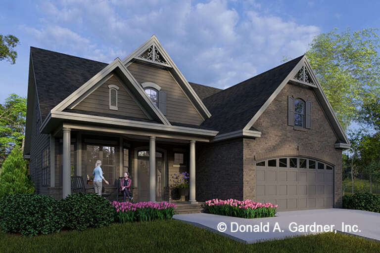 House Plan House Plan #34717 Angled Front Elevation