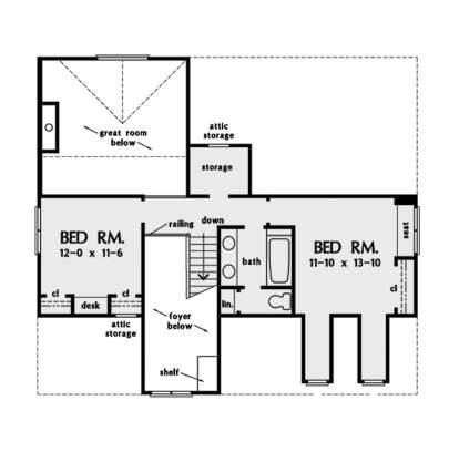 Second Floor for House Plan #2865-00434