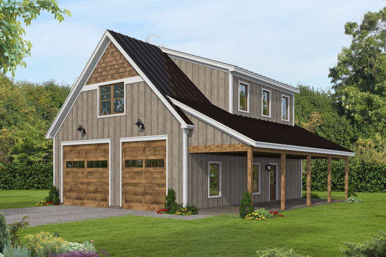 House Plan House Plan #34727 Angled Front Elevation
