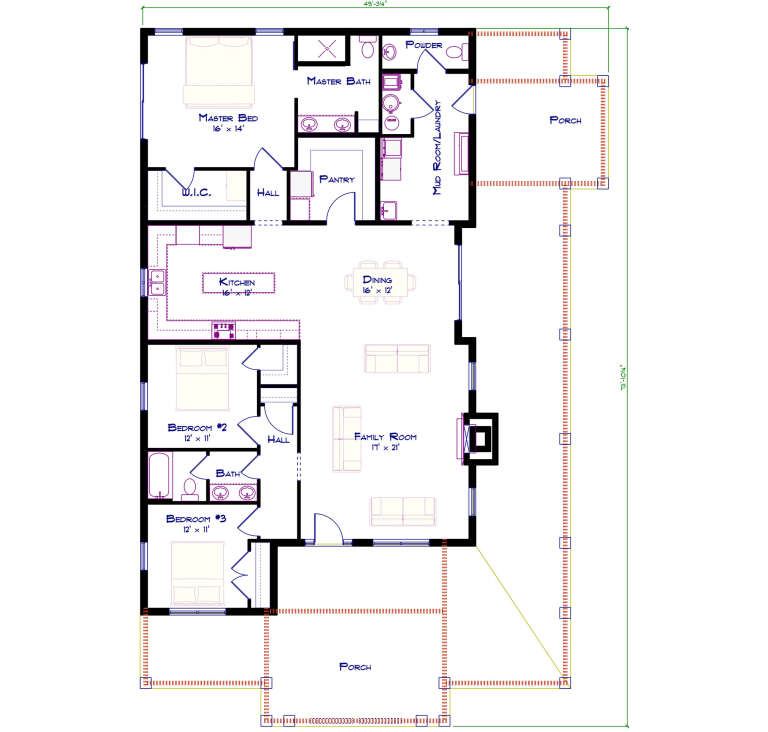 House Plan House Plan #34748 Drawing 1
