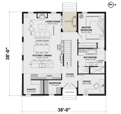 Main Floor  for House Plan #034-01393
