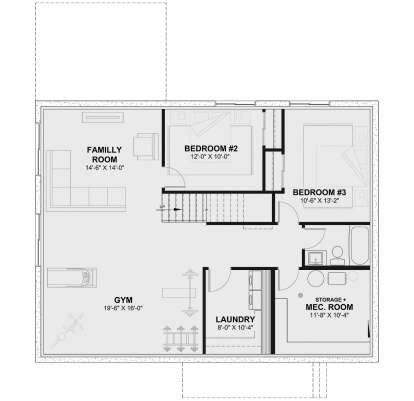 Basement for House Plan #034-01395