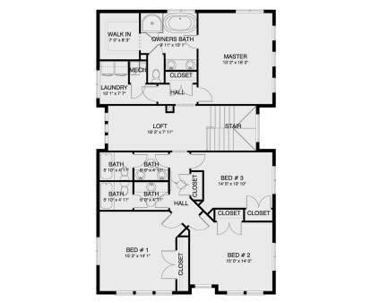 Second Floor for House Plan #2802-00469