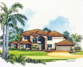 Florida House Plan #168-00058 Elevation Photo