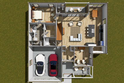Overhead First Floor for House Plan #4848-00539